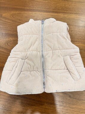 Little Lass Light Pink Quilted Vest with Sparkle Zipper
